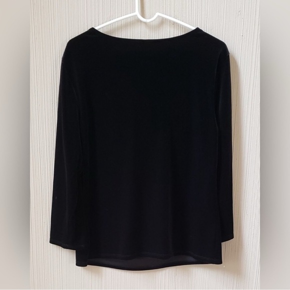 Tahari Cowl Neck Black Satin Blouse- Large - Picture 6 of 7